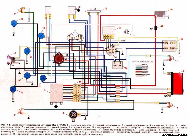 Схема электропроводки ява 350 12 вольт